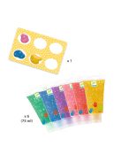 Djeco ujjfesték - Hat csillámos szín - 6 tubes of finger paint - Glitter