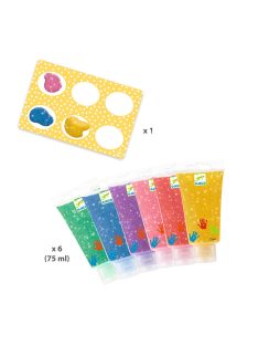   Djeco ujjfesték - Hat csillámos szín - 6 tubes of finger paint - Glitter