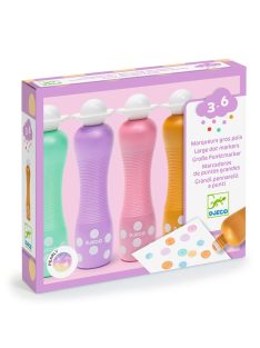   Djeco marok filc készlet 4 gyöngyház színben - Pontozó színezés - Large dot markers