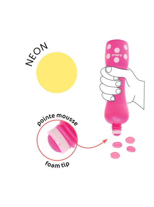 Djeco marok filc készlet 4 fluoreszkáló színben - Pontozó színezés - Large dot markers