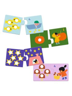   Djeco párosító puzzle - Számpárosító, 24 db-os - First figures