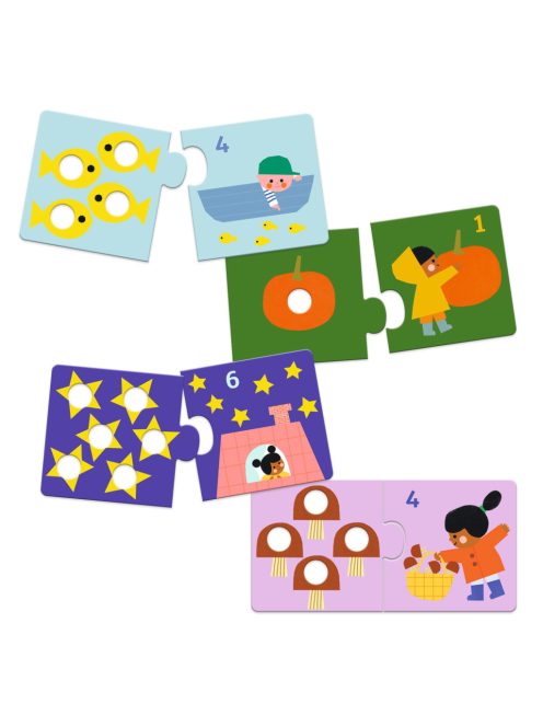 Djeco párosító puzzle - Számpárosító, 24 db-os - First figures