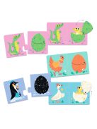 Djeco párosító puzzle - Kié a tojás, 12 db-os - Funny eggs