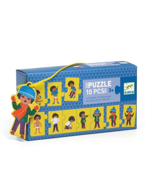 Djeco sorozatkirakó puzzle - Öltözködés, 10 db-os - I am dressing up
