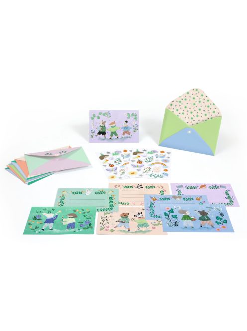 Djeco: lovely Paper Meghívó készlet - Állati parti - Animal Fanfare