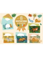Djeco: lovely Paper Meghívó készlet - Dzsungel parti - Jungle animals