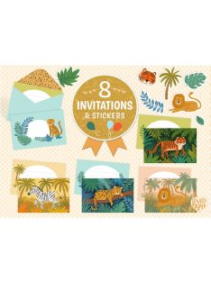   Djeco: lovely Paper Meghívó készlet - Dzsungel parti - Jungle animals