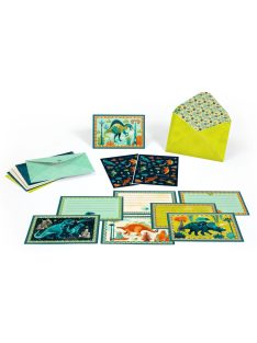   Djeco: Lovely Paper Meghívó készlet - Dínó parti - Cric croc, Dino Rock !