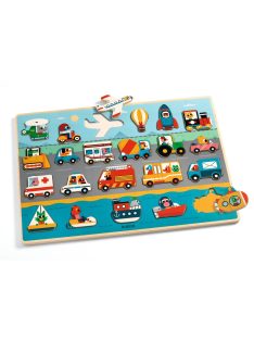   Djeco Formaillesztő, formaberakó - Járműpark - Puzzlo Vroom