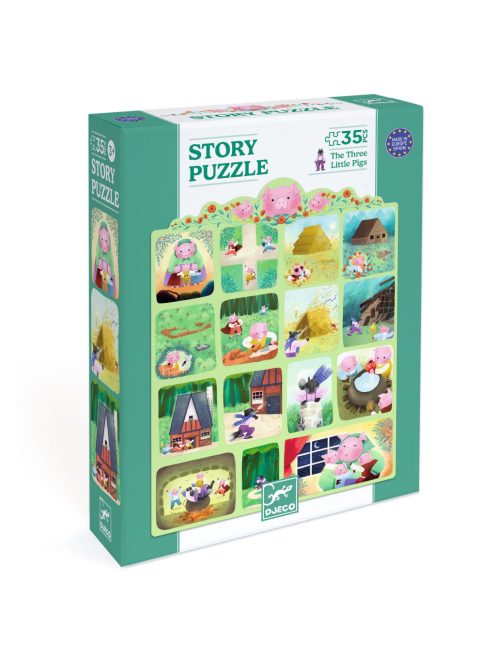 Djeco Mese puzzle - A három kismalac, 35 db-os - The Three Little Pigs
