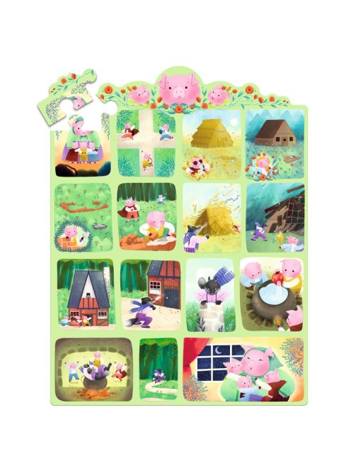 Djeco Mese puzzle - A három kismalac, 35 db-os - The Three Little Pigs