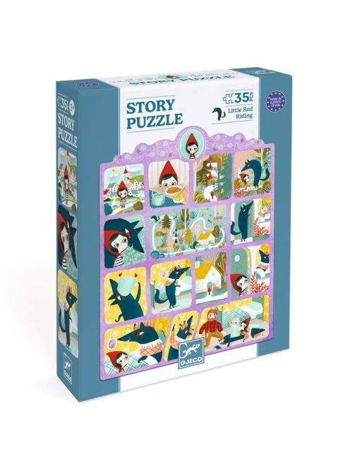 Djeco Mese puzzle - Piroska és a farkas, 35 db-os - Little Red Riding Hood