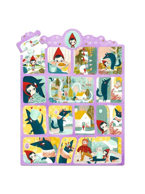 Djeco Mese puzzle - Piroska és a farkas, 35 db-os - Little Red Riding Hood