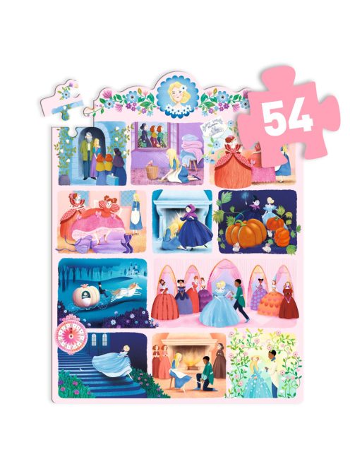 Djeco Mese puzzle - Hamupipőke, 54 db-os - Cinderella