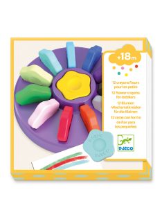   Djeco marokkréta készlet - 12 színű virágforma - 12 flower crayons for toddlers
