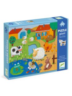   Djeco Óriás puzzle - Tanyasi állatsimogató, 12+8 db-os - Tactile farm puzzle