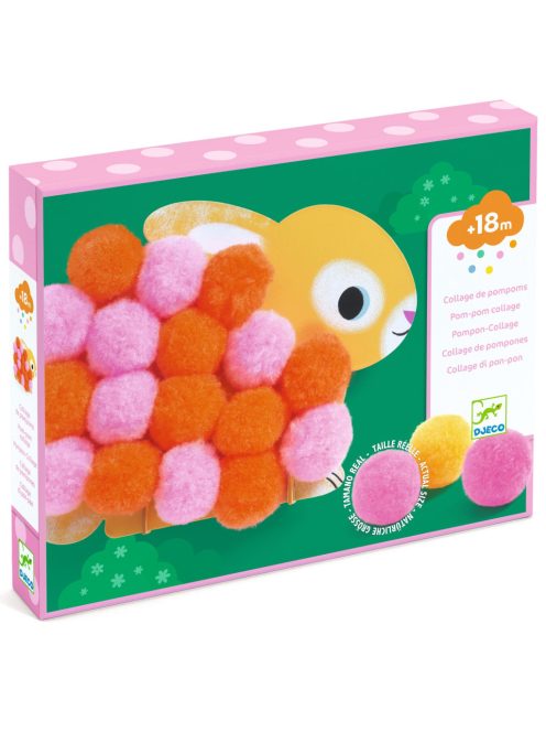 Djeco: Design by Pompom-kép készítés - Állatok és pomponok - Animals and Pom-pom Circles