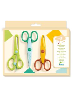   Djeco: Design by Kreatív eszközök - 3 olló: sima, cikk-cakk, hullám - My 3 Big Scissors!
