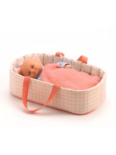   Djeco: Pomea Mózeskosár - Halvány rózsaszín - Bassinet Pink Lines