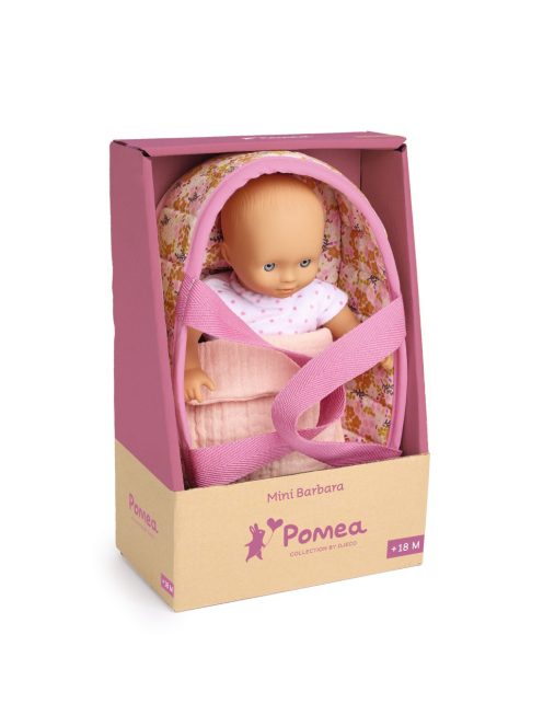 Djeco: Pomea Játékbaba Mini, 20 cm - Barbara mózeskosárral
