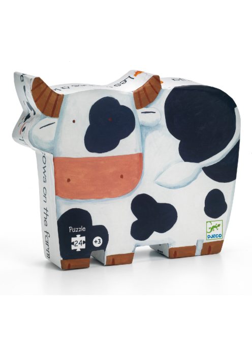 Formadobozos puzzle - Bocik és tehenek, 24 db-os - The cows on the farm
