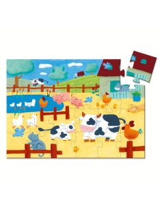   Formadobozos puzzle - Bocik és tehenek, 24 db-os - The cows on the farm