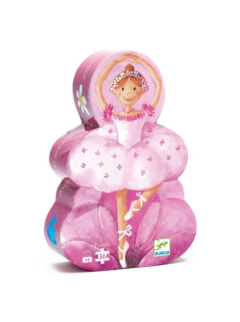 Formadobozos puzzle - Balerina virággal, 36 db-os - The ballerina with the flower