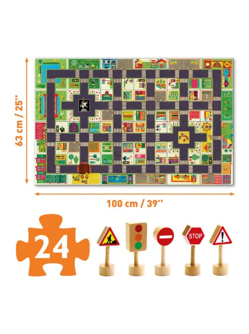 Óriás puzzle - A város, 24 db-os - The city