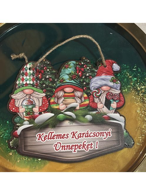 Karácsonyi fa tábla - manó